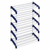  Ebee 10 Pair Metal Shoe Stand (Blue, 5 Shelves) 
