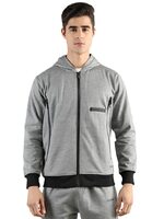 CHKOKKO Men Winter Sports Running Zipper Stylish Jacket LightGrey XXL