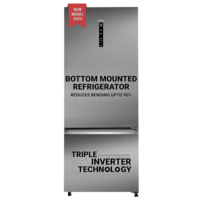 Haier 445 Litres 2 Star Frost Free Double Door Bottom Mount Convertible Refrigerator with Triple Inverter Technology (HRB-4952BIS-P, Inox Steel)