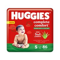 [Amazon Fresh] Huggies Complete Comfort Wonder Pants with Aloe Vera, Small (S) size baby diaper pants, 86 count