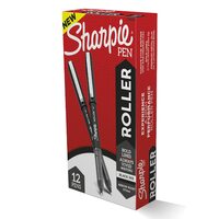 SHARPIE Black Roller Ball Pen |Smudge Proof Ideal for Regular Office Usage |Stationery Items |0.7 MM |Pack of 12