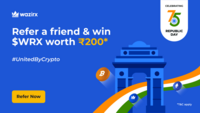 Wazirx Refer friends and earn Rs 200 WRX and upto 50% of their treading fee