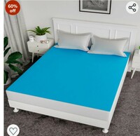 Kuber Industries Baby Bedsheet | PVC Self Check Mattress Protector Sheet | Waterproof Double Bedsheet for Babies and Adult | 80x80 Inch | Sky Blue 