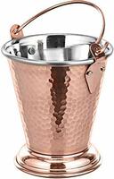 Crockery Wala And Company Hammered Design Copper Steel Serving Bucket for Serving Dal and Curry Dishes Traditional 300 ML