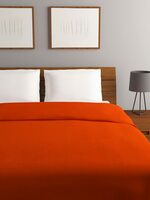 Rubix Home 220 GSM All Season Orange Fleece Blanket Double Bed