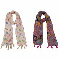 KTK Women's Stylish Floral Printed Cotton Scarf/Scarves/Stole For Summers (Today Deal of Day)