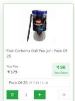 Flair Carbonix Ball Pen Jar: Pack Of 25 at Rs 179