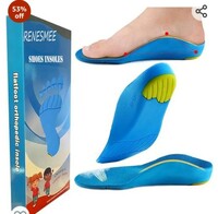  RENESMEE Orthotic Arch Support Shoe Insoles, Children Pu Cushioning Inserts, Shock Absorption Velvet Surfaces Deep Heel Cup Inner Sole for Flat Feet, Feet Heel Pain Relief (33-35 EU KIDS) 