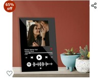 Giftplease Customized Photo and song Spotify Plaque With Steel Removable Stand | Personalized Printed Frame with scannable code | Gift | Birthday | Anniversary (Black, Acrylic, 6 * 9 Inches) ,Tabletop 