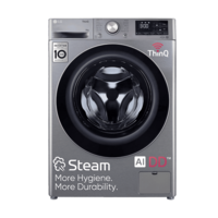 LG 10 kg 5 Star Fully Automatic Front Load Washing Machine (FHP1410Z7P.APSQEIL, Smart Diagnosis, Platinum Silver)