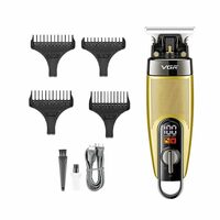 VGR V-975 Professional Rechargeable cordless Pro Self Haircut Hair Clipper, Beard trimmer with Digital Display & Hanging Loop Stainless steel Blades USB Charging cable 3 Guide Combs for men (Yellow)