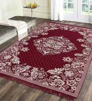 Red Chenille Persian 4 x 6 Feet Machine Made Carpet,By Braids