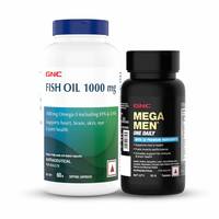 GNC Men's Wellness Kit | Fish Oil for Men & Women (60 Softgels) | One Daily Multivitamin for Men (30 Tablets) 