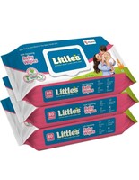 Little's Soft Cleansing Baby Wipes Lid, [3*80=240] Wipes (Pack of 3)   