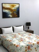 Rubix Home Marbella 400 GSM Rust Soft Warm Rich Cotton Reversible Ultrasonic Double Comforter 