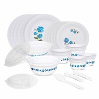 RYLAN Blue Dinner Set | 36 Pieces for Family of 6 | Microwave & Dishwasher Safe