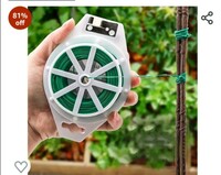 TASMAX Twist and tie Wire Cutter 50 MTR Tying Thread Garden Tools stem Support for Plants Plastic Twist Tie Wire Spool with Cutter for Garden Yard Plant Gardening Twine Green tie Planting Accessories 