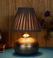 Antique Terracotta & Cotton Brown Colour Table Lamp,By Foziq