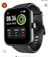  Noise ColorFit Pulse Grand Smart Watch with 1.69"(4.29cm) HD Display, 60 Sports Modes, 150 Watch Faces, Fast Charge, Spo2, Stress, Sleep, Heart Rate Monitoring & IP68 Waterproof (Jet Black) 