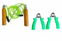 Simran Sports Wooden Skipping Rope & Hand Gripper