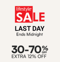 Lifestyle Sale 30 - 70% Off + Extra 12% Off