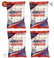 AIRQON Napthalene Balls, Powerful Moth Traps for Clothes, Protetect Safe, Stain-Free Anti-Insect, Repellant, Mothballs Sanitary Cubes for Cloth Wardrobe Bookshelves Drawers 800.00, White 