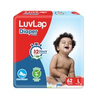  LuvLap Pant Style Baby Diapers, Large (L), 62 Count, For babies of Upto 9-14Kg with Aloe Vera Lotion for rash protection, with upto 12hr protection, Diapers 
