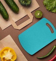 Blue Premium-Grade Plastic 100% Food Safe BPA Chopping Board with Handle, By Frenchware