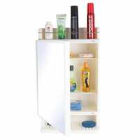 BRANCO Bathroom Mirror Cabinet Rich Look with Mirror | Makeup Accessories Strong and Heavy Plastic Corner Organizer Cabinet | (Ivory)