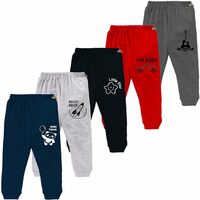 Kidbee Baby Soft Cotton Pajama Track Pants Printed for Baby Boys & Girls (Regular Loose Fit) (Set of 5) JK-PNT-5PC-A