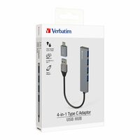 Verbatim 4-in-1 USB 3.1 Hub/Dock Station with Type C Adaptor