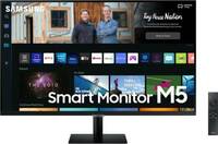 SAMSUNG M5 27 inch Full HD VA Panel with embedded TV Apps, PC-less productivity with Samsung DeX, Office 365, Google Duo app, and IoT Hub, Built-in Speakers, Ultrawide Game View Smart Monitor (LS27CM500EWXXL)  (Respons