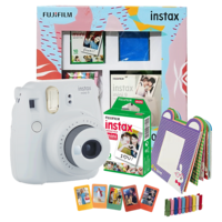 Fujifilm Instax Mini 9 Instant Camera Delight Box (Standard Shooting Mode, IC0195, Smoky White)