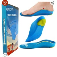  RENESMEE Orthotic Arch Support Shoe Insoles, Children Pu Cushioning Inserts, Shock Absorption Velvet Surfaces Deep Heel Cup Inner Sole for Flat Feet, Feet Heel Pain Relief (33-35 EU KIDS) 