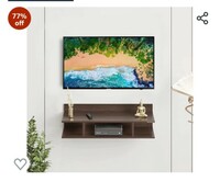  Furniture Cafe Wooden TV Cabinet Wall Shelves, Set Top Box Stand TV Stand Wall Shelf for Living Room Stylish Hanging Rack Organizer Home Decor Furniture (Colour- Brown) 