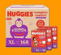 Get Flat 100 on Huggies order of minimum order value ₹1000