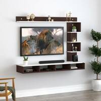 ANIKAA AK-Laura-W/WT Engineered Wood TV Entertainment Unit  (Finish Color - Wenge White, DIY(Do-It-Yourself))
