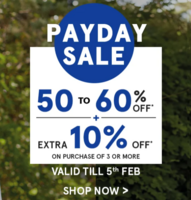 Pepe Jeans Pay Day Sale Get 50 - 60% Off + Extra 10% Off on Purchase Of 3 or More