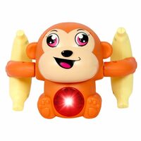 ToyMagic Dancing Monkey|Voice & Touch Sensor with Musical Light & Sound Effect|AAA Battery Operated|Birthday Gift|Spinning & Rolling Doll Tumble Toy for Kids 1 Year +|Made in India