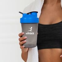 Vifitkit Compact Shaker for Protein Shake (500ml, Blue and Grey)