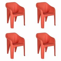 Nilkamal EEEZYCHR Plastic Mid Back with Arm Chair Set of 4