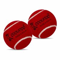 Cockatoo Rubber Cricket Tennis Ball, Construction of Tennis Ball for Cricket for Optimal Performance,Suitable for All Skill Levels. (120 Gr Per Ball - Pack of 2-Red)