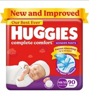 Limited-time deal: Huggies Complete Comfort Wonder Pants Newborn / Extra Small (Nb/Xs) Size (Up To 5 Kg) Baby Diaper Pants,90 Count,India'S Fastest Absorbing Diaper With Upto 4X Faster Unique Dry Xpert Channel 