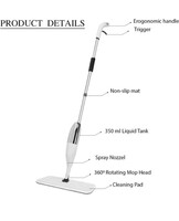 STELLIX Spray Mop for Floor Cleaning | Wet & Dry Water Spray Mop with Long Handle and Flat Mop | Mop with Spray Equipped with Refillable Bottle and Reusable Microfiber Pads