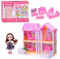 Jack Royal Dream Doll House Playset Home with Accessories Portable Princess House Great Gift for Girls Age 3 and Above (70PCS)