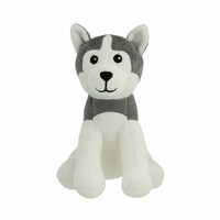 Amazon Brand - Jam & Honey Husky Dog, Plush/Soft Toy for Boys, Girls and Kids, Super-Soft, Safe, Great Birthday Gift (Grey and White, 17 cm)