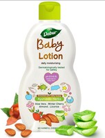Dabur Baby Lotion: pH 5.5 Balanced for baby skin | No Harmful Chemicals | Contains Aloe Vera, Licorice and Almonds | 200 ml