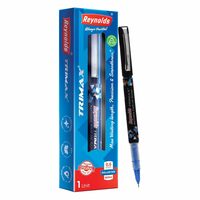Reynolds TRIMAX 1 CT BLUE | Roller Ball Point Pen set With Comfortable Grip | Pens For Writing | School and Office Stationery | 0.5mm Tip