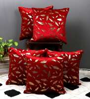 Red Velvet Floral 16x16 inches Cushion Covers (Pack of 5), By MFD Home Furnishing