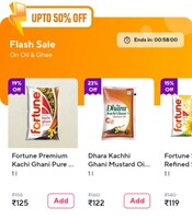 Zepto flash sale on oil and ghee[location specific]